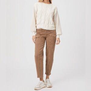NWT PAIGE Alexis Cargo Vintage Light Brown Jeans